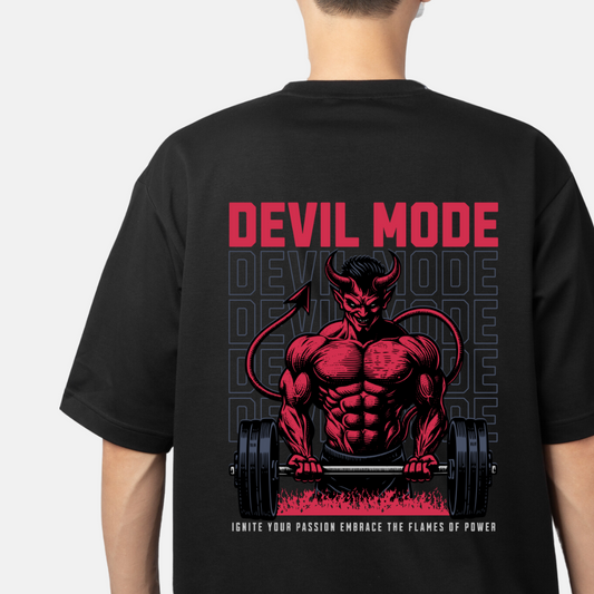 "Dare to Wear: Devil-Inspired Oversized T-Shirt"