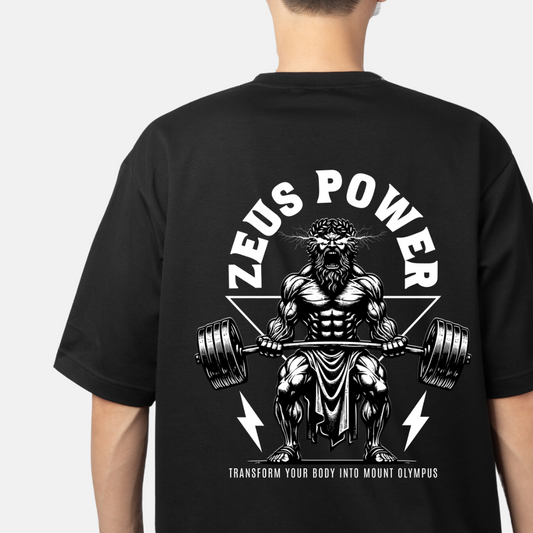 "King of the Gods: Oversized Zeus Graphic Tee"