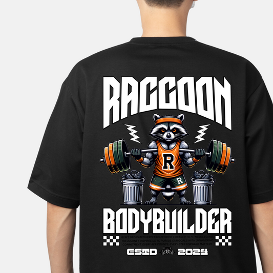 "Wild and Witty: Raccoon Graphic Oversized Tee"
