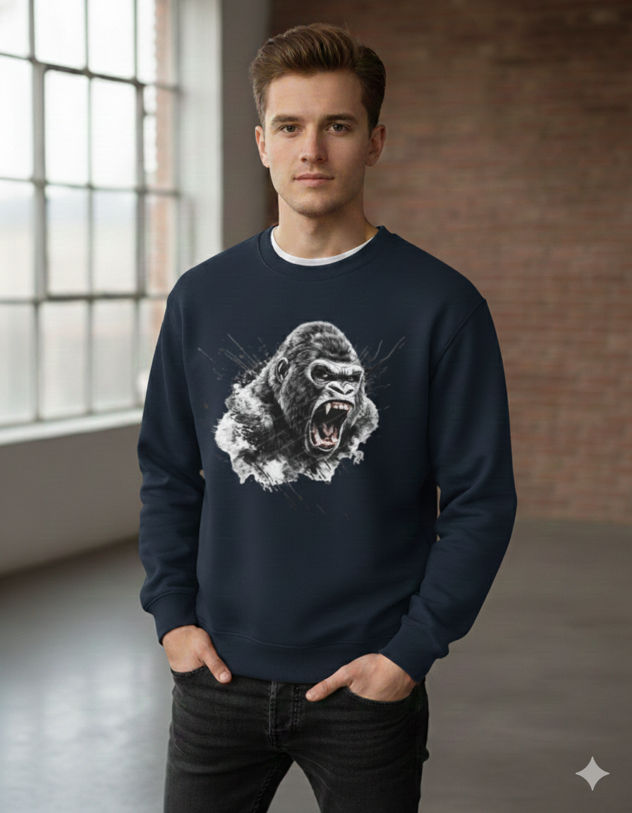“Primal Gorilla” Graphic Oversized Sweatshirt