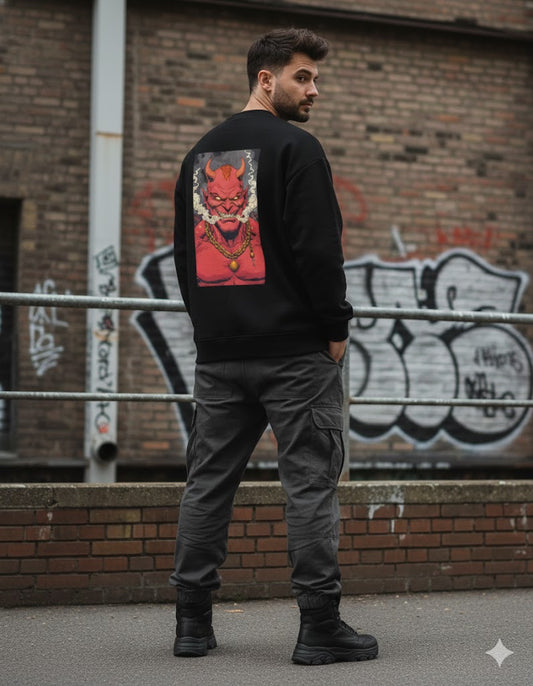 “Hellfire Devil” Graphic Oversized Sweatshirt